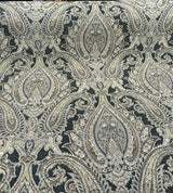 Swavelle Damask Shale Roof Garden Chenille Fabric - Damask Paisley, Shale Roof Garden, 58" Width (1 Yard)
