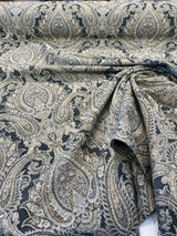 Swavelle Damask Shale Roof Garden Chenille Fabric - Damask Paisley, Shale Roof Garden, 58" Width (1 Yard)