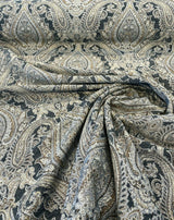 Swavelle Damask Shale Roof Garden Chenille Fabric - Damask Paisley, Shale Roof Garden, 58" Width (1 Yard)