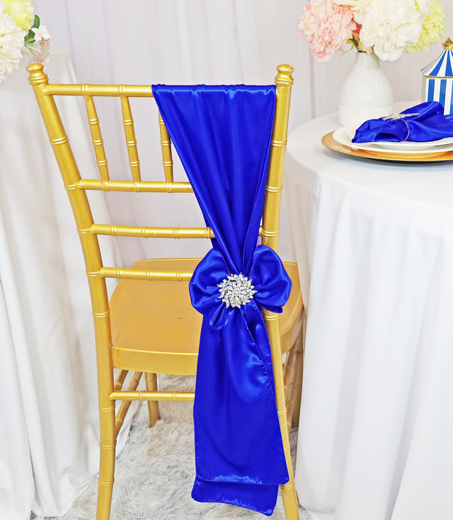Satin Chair Sash Sample 8x108 Royal Blue