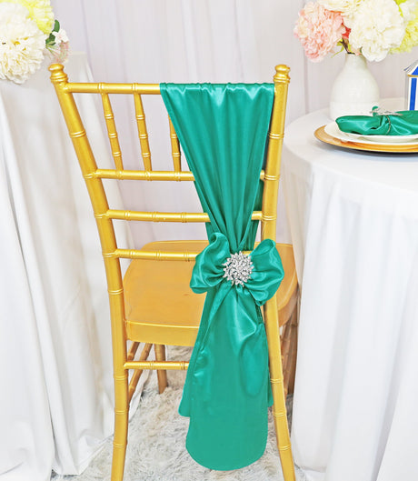 Satin Chair Sash Sample Jade