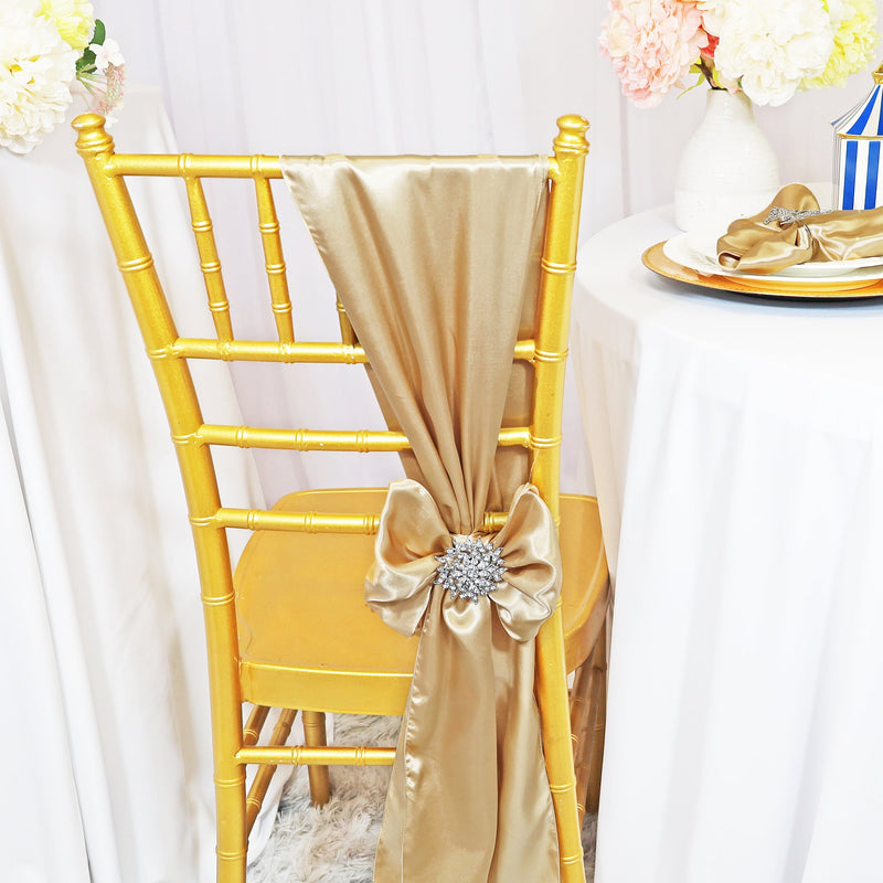 Satin Chair Sash Sample 8x108 Champagne