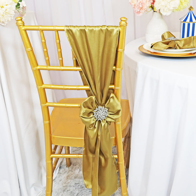 Satin Chair Sash Sample Antique Gold