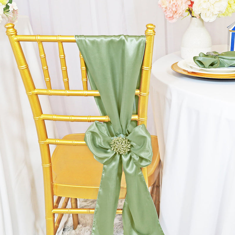 Satin Chair Sash Sample 8x108 Sage Green