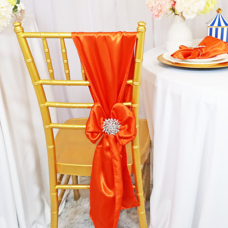 Satin Chair Sash Sample Orange