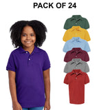 24 Pack : JERZEES® SpotShield Youth 50/50 Polo