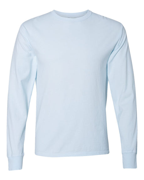 Hanes garment-dyed soft cotton long sleeve crewneck T-shirt