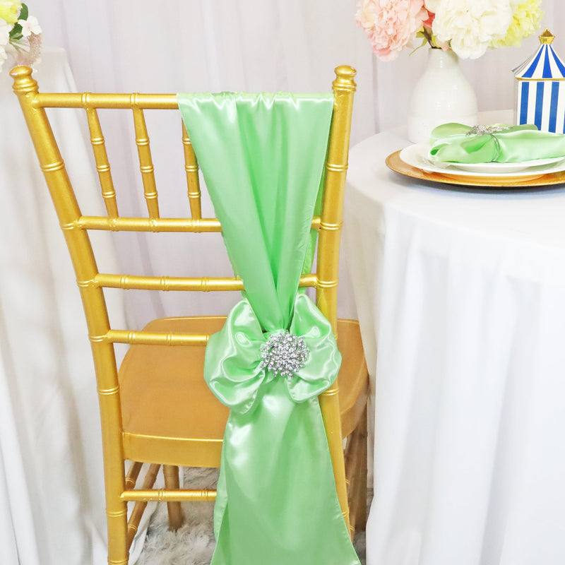 Satin Chair Sash Sample 8x108 Mint Green