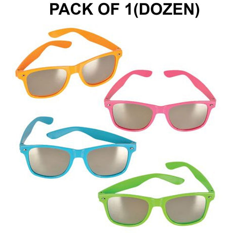 Neon Sunglasses with Mirrored Lenses