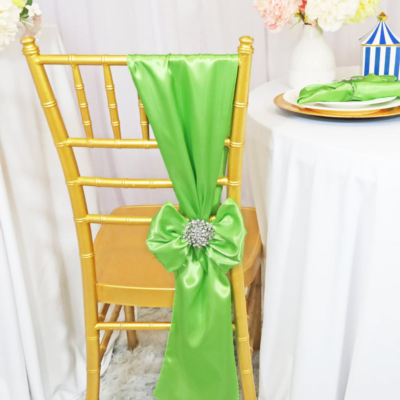 Satin Chair Sash Sample 8x108 Apple Green