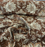 Wolfgang Floral Chenille Fabric - Carob Rust Damask, 57" Width, 27" Horizontal Repeat, 29" Vertical Repeat (1 Yard)