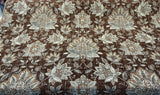 Wolfgang Floral Chenille Fabric - Carob Rust Damask, 57" Width, 27" Horizontal Repeat, 29" Vertical Repeat (1 Yard)