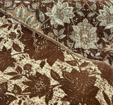 Wolfgang Floral Chenille Fabric - Carob Rust Damask, 57" Width, 27" Horizontal Repeat, 29" Vertical Repeat (1 Yard)