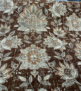 Wolfgang Floral Chenille Fabric - Carob Rust Damask, 57" Width, 27" Horizontal Repeat, 29" Vertical Repeat (1 Yard)