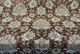 Wolfgang Floral Chenille Fabric - Carob Rust Damask, 57" Width, 27" Horizontal Repeat, 29" Vertical Repeat (1 Yard)