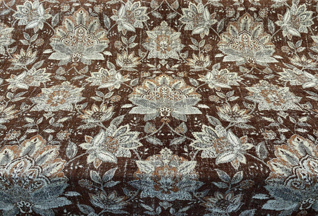 Wolfgang Floral Chenille Fabric - Carob Rust Damask, 57" Width, 27" Horizontal Repeat, 29" Vertical Repeat (1 Yard)