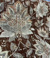 Wolfgang Floral Chenille Fabric - Carob Rust Damask, 57" Width, 27" Horizontal Repeat, 29" Vertical Repeat (1 Yard)