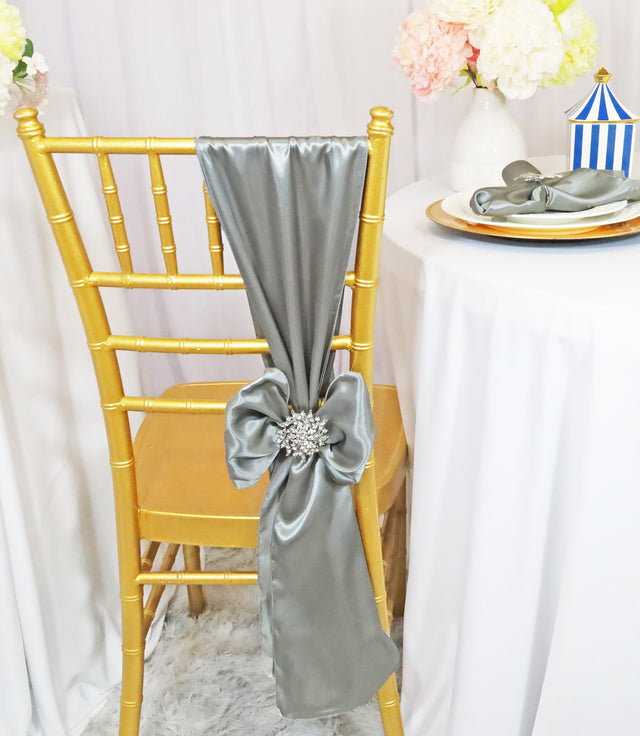 Satin Chair Sash Sample 8x108 Silver
