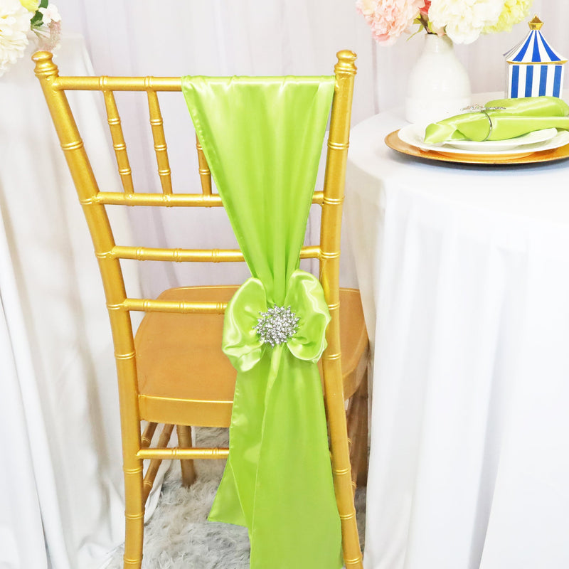 Satin Chair Sash Sample 8x108 Key Lime