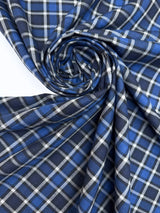 Cotton Tweed Checked Gray-Blue