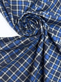 Cotton Tweed Checked Gray-Blue