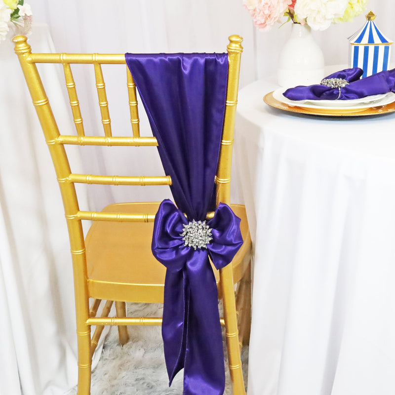 Satin Chair Sash Sample 8x108 Regency Purple