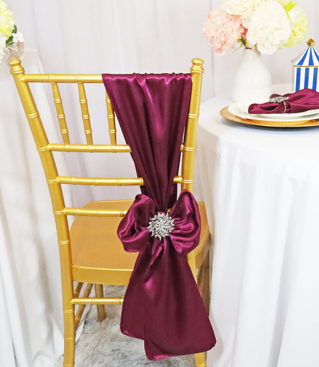 Satin Chair Sash Sample 8x108 Sangria
