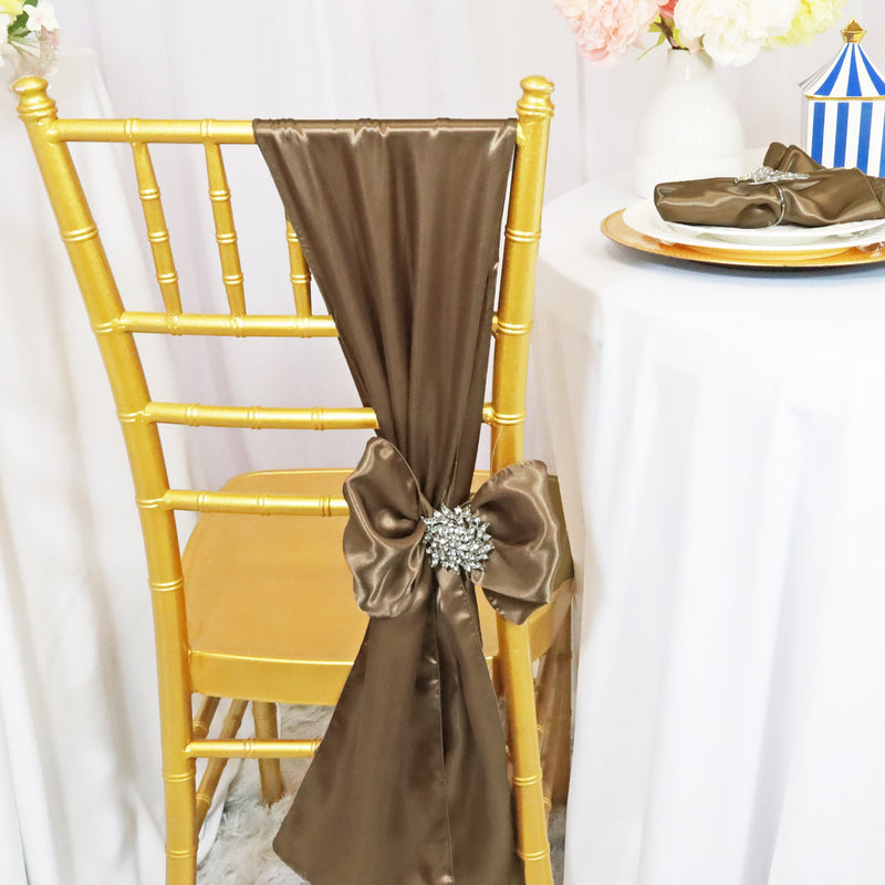 Satin Chair Sash Sample 8x108 Latte/Taupe