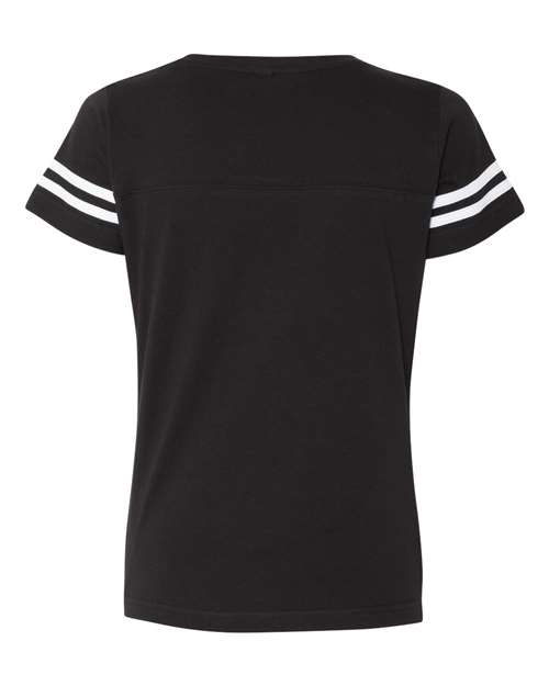 Women's Football V-Neck Fine Jersey Tee