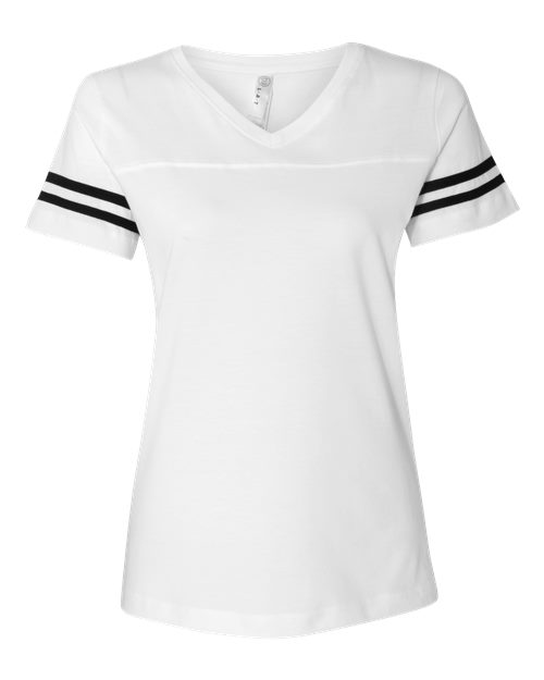 Women's Football V-Neck Fine Jersey Tee