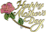 Happy Mother's Day Rose Plaque Cake Toppers, 3" - 6 or 24 pieces