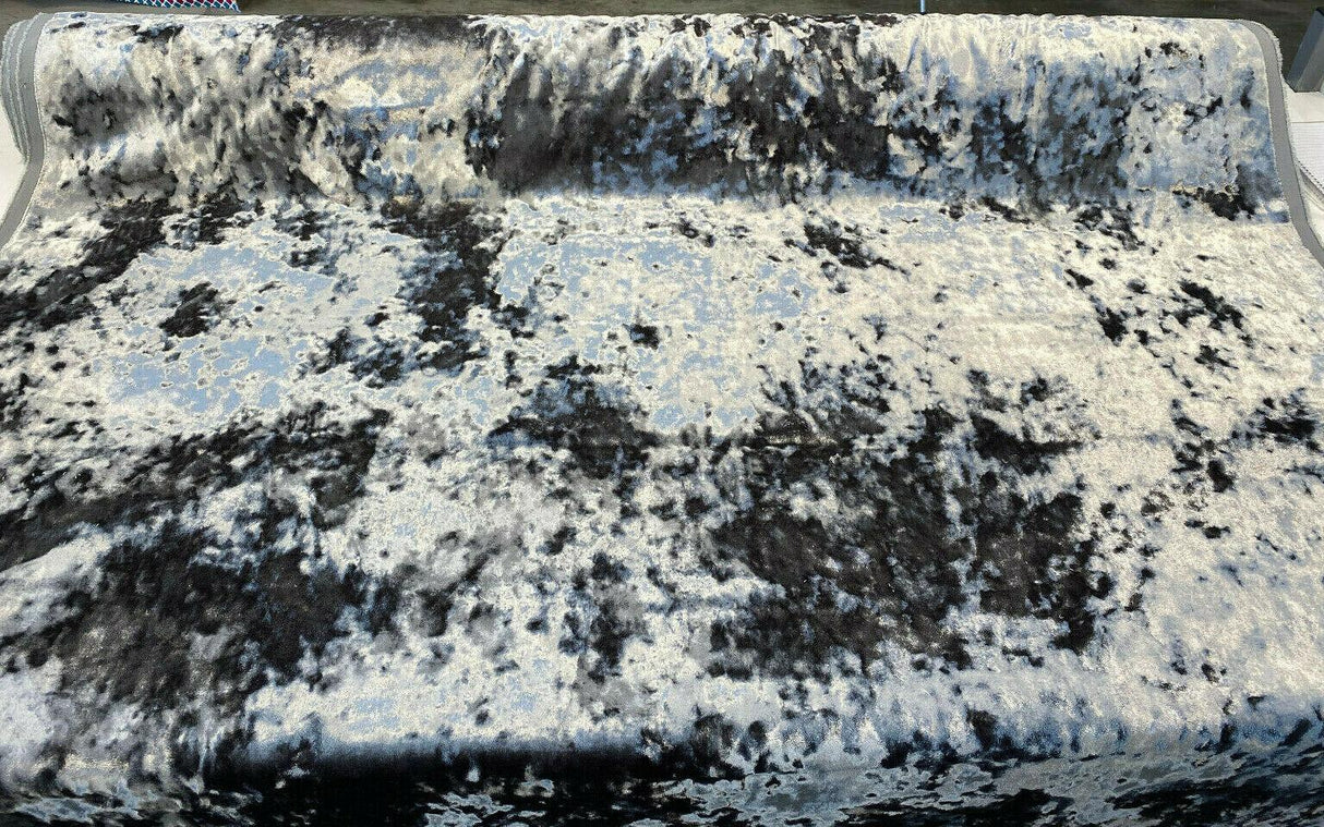 3D Velvet Polyester Fabric - Charcoal Gray Solid, Heavy Duty Upholstery, 1 Yard (By The Yard)