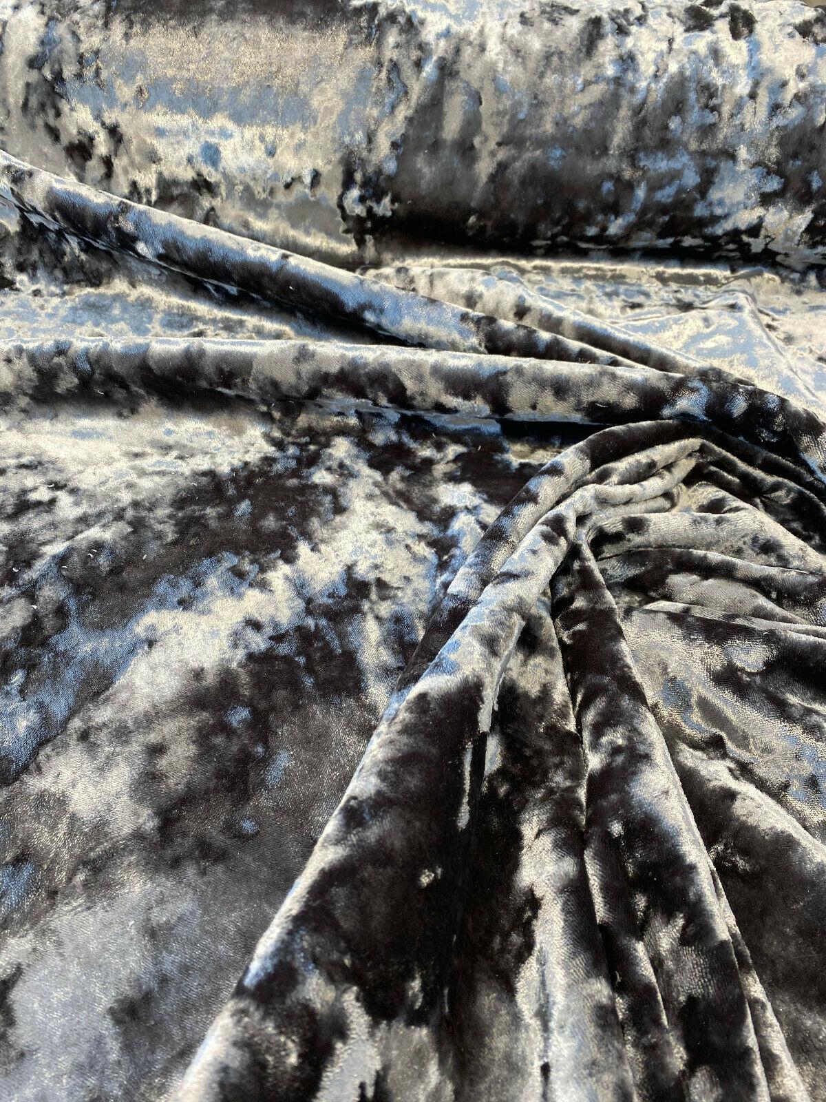 3D Velvet Polyester Fabric - Charcoal Gray Solid, Heavy Duty Upholstery, 1 Yard (By The Yard)