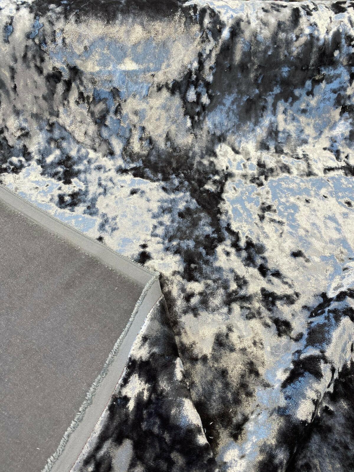 3D Velvet Polyester Fabric - Charcoal Gray Solid, Heavy Duty Upholstery, 1 Yard (By The Yard)