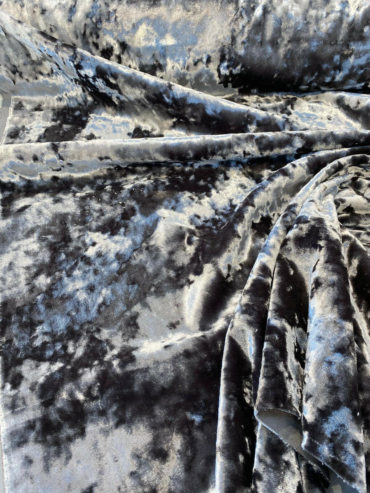 3D Velvet Polyester Fabric - Charcoal Gray Solid, Heavy Duty Upholstery, 1 Yard (By The Yard)
