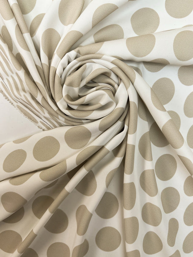 Polyamid Crepe Geometric Gray Beige