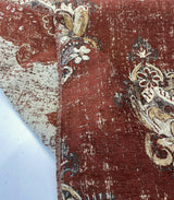 Saona Auburn Red Chenille Fabric - Damask Pattern, 54" Width, 100 Percent Polyester (1 Yard)