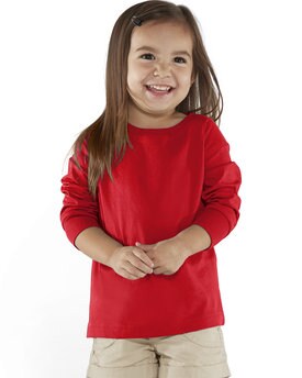 RADYAN® Toddler Crew Neck Long-Sleeve Fine Jersey T-Shirt - 3302