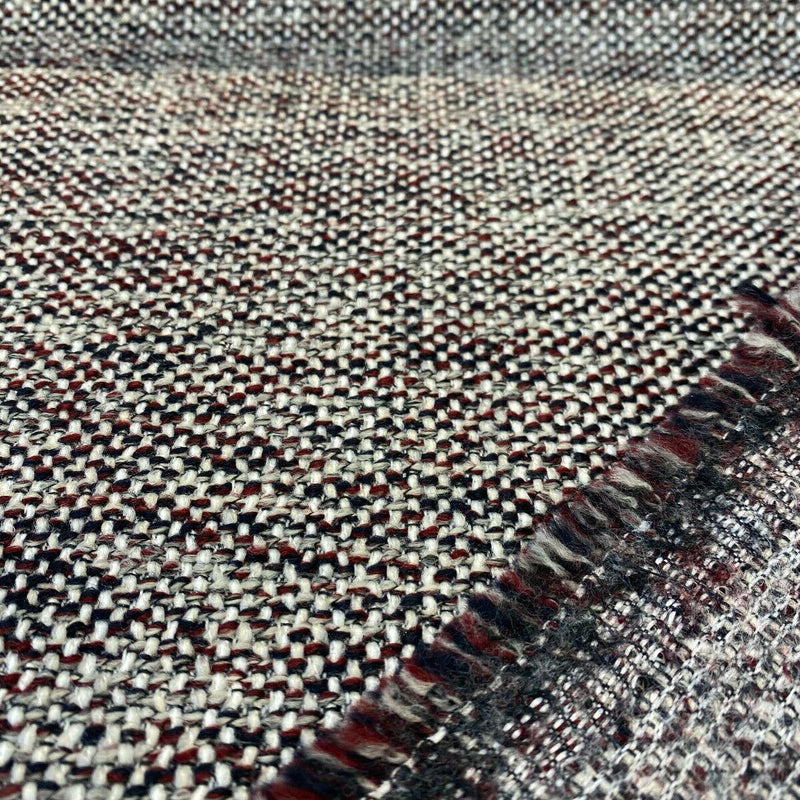 Swavelle Chenille Ridge Merlot Latex Backed Chenille Fabric - Merlot Basket Weave, 55" Width (1 Yard)
