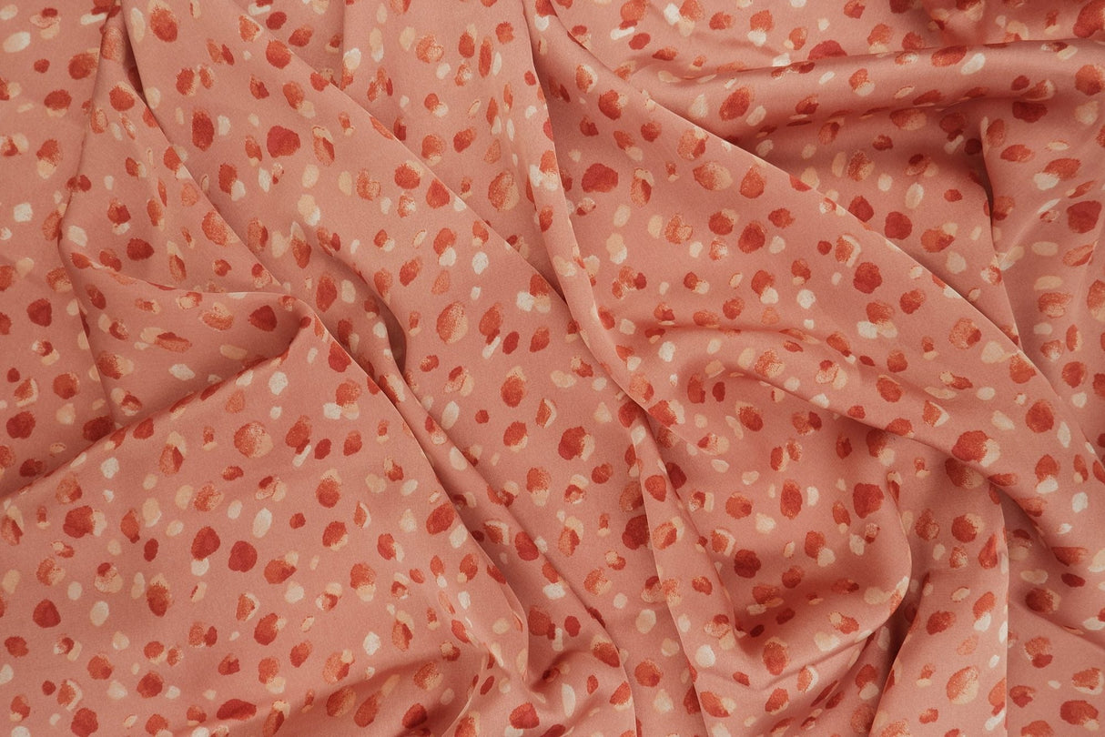Satin Abstract Animal Print Fabric Mauve