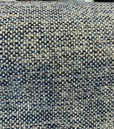 Swavelle Chenille Ridge Blue Ink Latex Backed Upholstery Fabric - Navy Blue Off White Basket Weave, 55" Width (1 Yard)