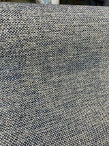 Swavelle Chenille Ridge Blue Ink Latex Backed Upholstery Fabric - Navy Blue Off White Basket Weave, 55" Width (1 Yard)