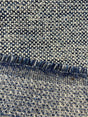 Swavelle Chenille Ridge Blue Ink Latex Backed Upholstery Fabric - Navy Blue Off White Basket Weave, 55" Width (1 Yard)