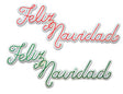 4" Green & Red Feliz Navidad Plaques - 72 count