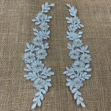 Beaded Corded Floral Lace Applique