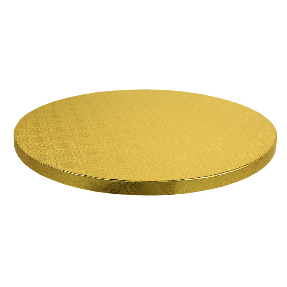 O'Creme Round Gold Cake Dum Board, 24" x 1/2" High, Pack of 5