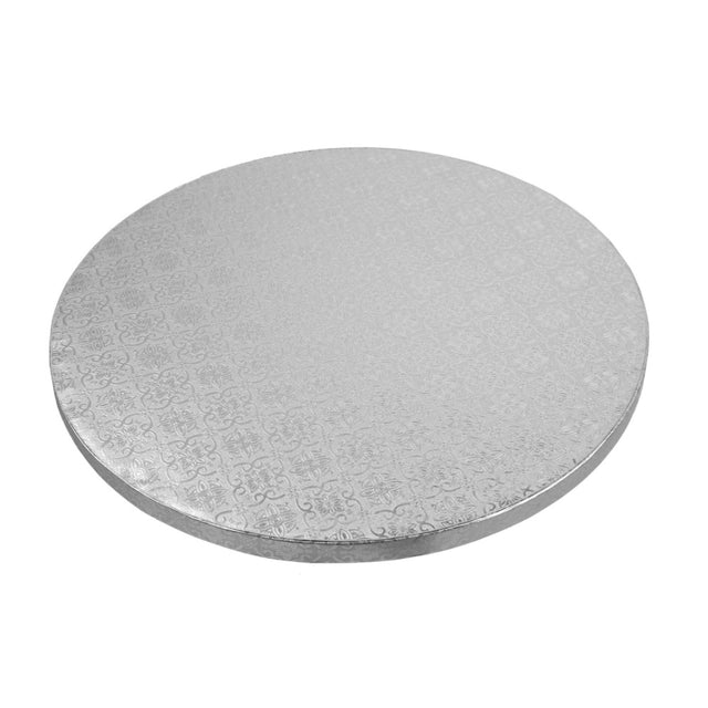 O'Creme Round Silver Cake Drum Board, 24" x 1/2" High, Pack of 5