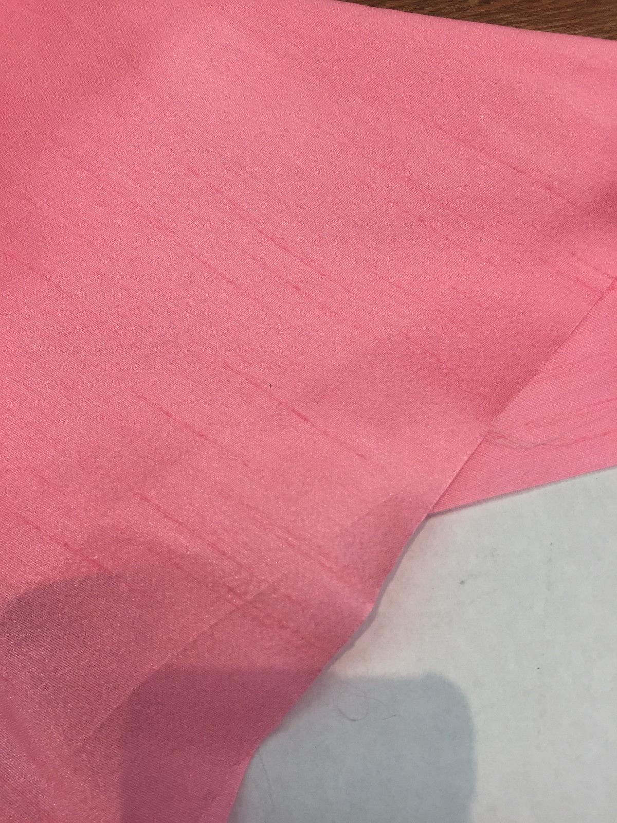 Pink Shantung Faux Silk Polyester Fabric - Solid Pink, 57" Width (1 Yard)