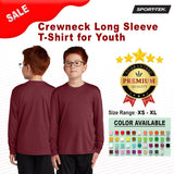 Sport-Tek® Crewneck Long Sleeve T-Shirt for Youth