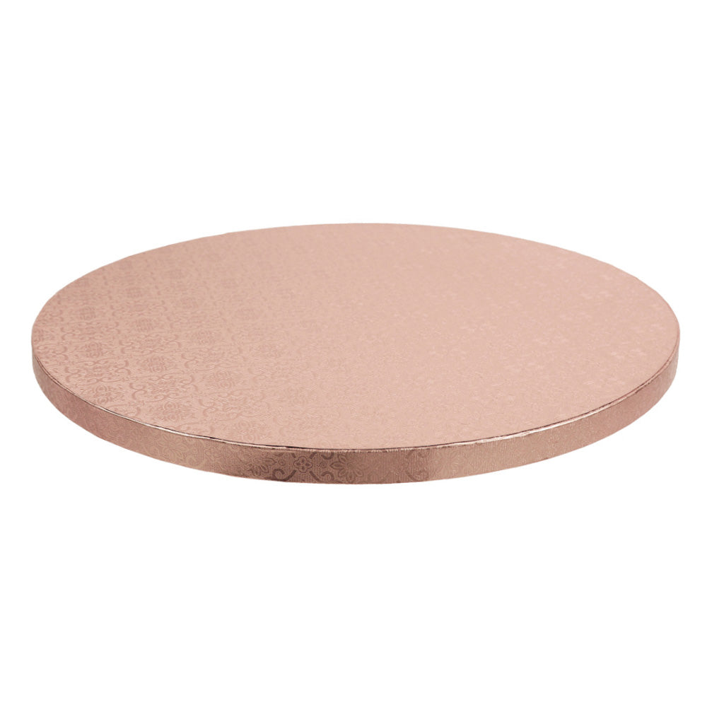 O'Creme Round Rose Gold Cake Drum Board, 22" x 1/2" High, Pack of 5